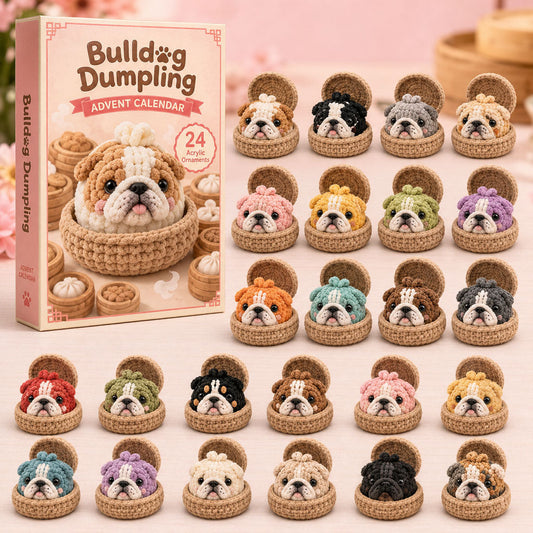 Bulldog Dumpling Crochet Advent Calendar 2026 - 24-Day Festive Countdown