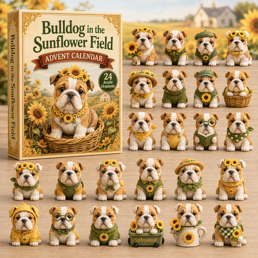 Bulldog In The Sunflower Field Advent Calendar 2026 - 24-Day Festive Countdown