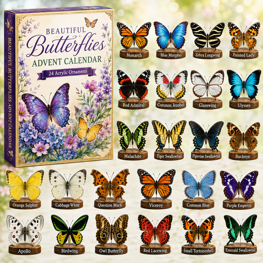 Beautiful Butterflies Advent Calendar 2026 - 24-Day Festive Countdown