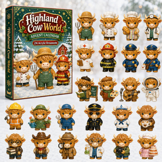 Highland Cow World Advent Calendar 2026 - 24-Day Festive Countdown