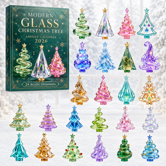 Modern Glass Christmas Tree Advent Calendar 2026 - 24-Day Festive Countdown