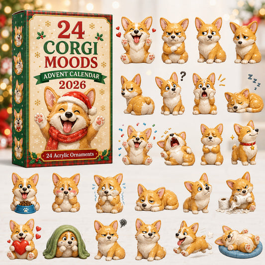 24 Corgi Moods Advent Calendar 2026 - 24-Day Festive Countdown