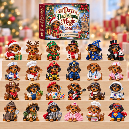 24 Days of Dachshund Magic Advent Calendar 2026 - 24-Day Festive Countdown