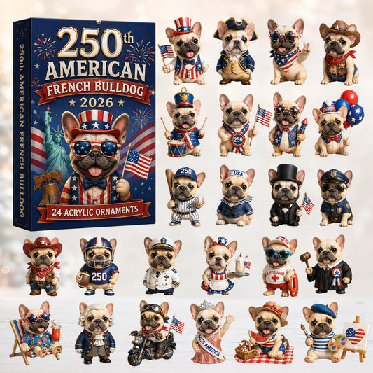 250th American French Bulldog Advent Calendar 2026 - 24-Day Festive Countdown