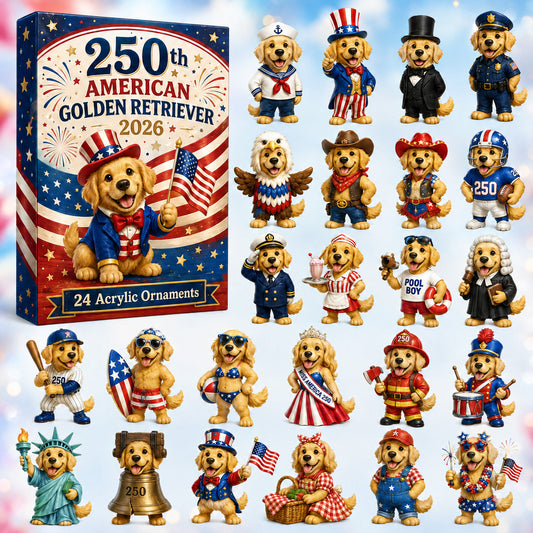 250th American Golden Retriever Advent Calendar 2026 - 24-Day Festive Countdown