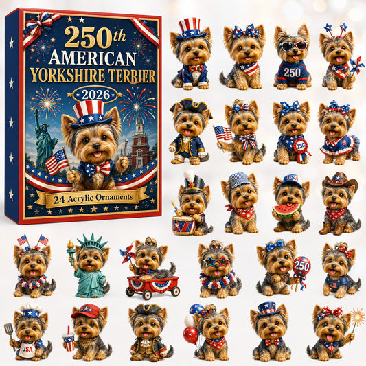 250th American Yorkshire Terrier Advent Calendar 2026 - 24-Day Festive Countdown