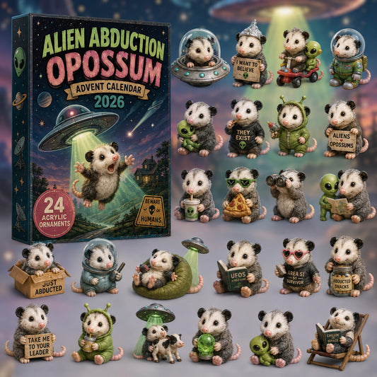Alien Abduction Opossum Advent Calendar 2026 - 24-Day Festive Countdown