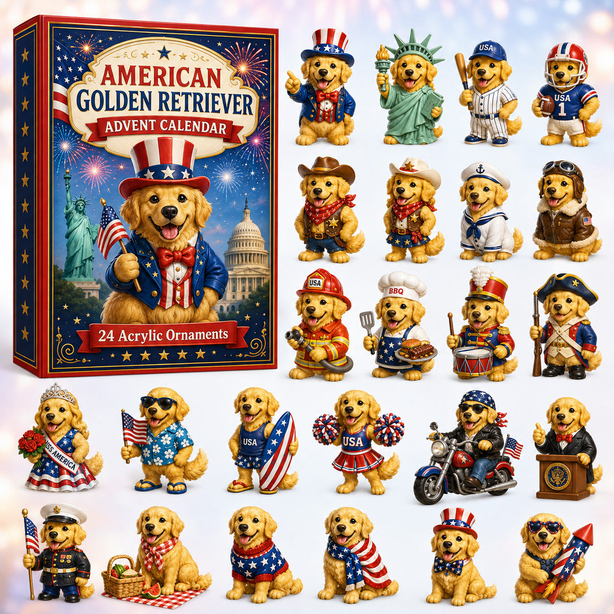 American Golden Retriever Advent Calendar 2026 - 24-Day Festive Countdown