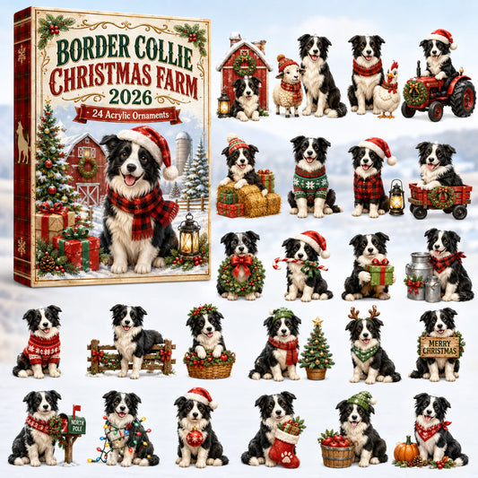 Border Collie Christmas Farm Advent Calendar 2026 - 24-Day Festive Countdown