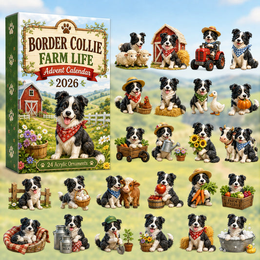 Border Collie Farm Life Advent Calendar 2026 - 24-Day Festive Countdown