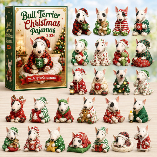 Bull Terrier Christmas Pajamas Advent Calendar 2026 - 24-Day Festive Countdown
