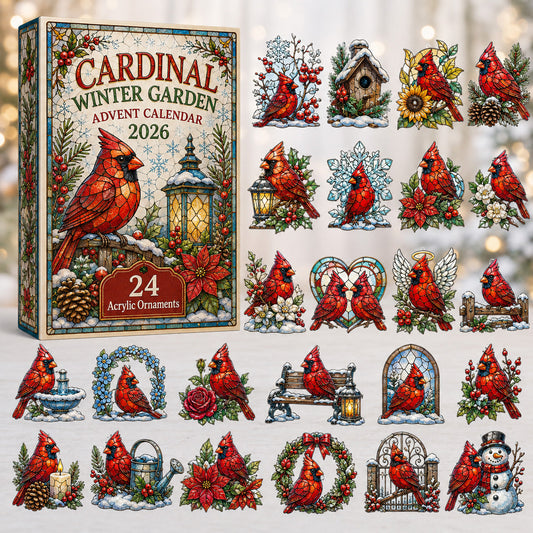 Cardinal Winter Garden Advent Calendar 2026 - 24-Day Festive Countdown