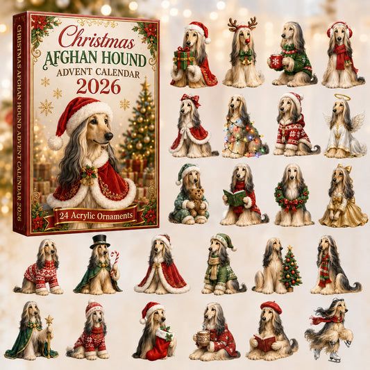 Christmas Afghan Hound Advent Calendar 2026 - 24-Day Festive Countdown