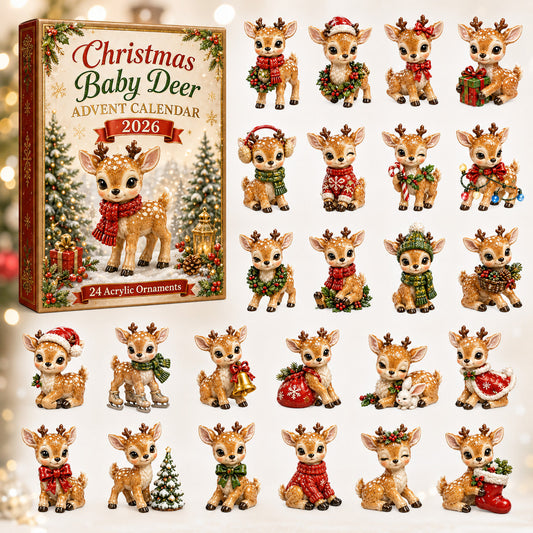 Christmas Baby Deer Advent Calendar 2026 - 24-Day Festive Countdown