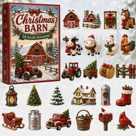 Christmas Barn Holly Advent Calendar 2026 - 24-Day Festive Countdown