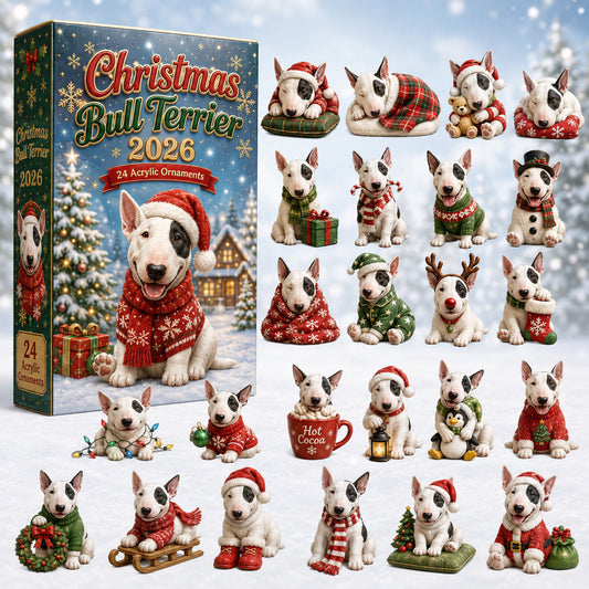 Christmas Bull Terrier Advent Calendar 2026 - 24-Day Festive Countdown