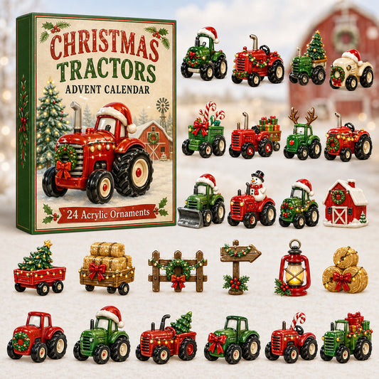 Christmas Farm Tractor Advent Calendar 2026 - 24-Day Festive Countdown