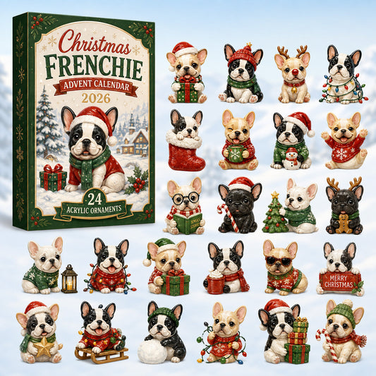 Christmas Frenchie Advent Calendar 2026 - 24-Day Festive Countdown