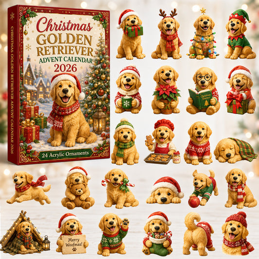 Christmas Golden Retriever Advent Calendar 2026 - 24-Day Festive Countdown