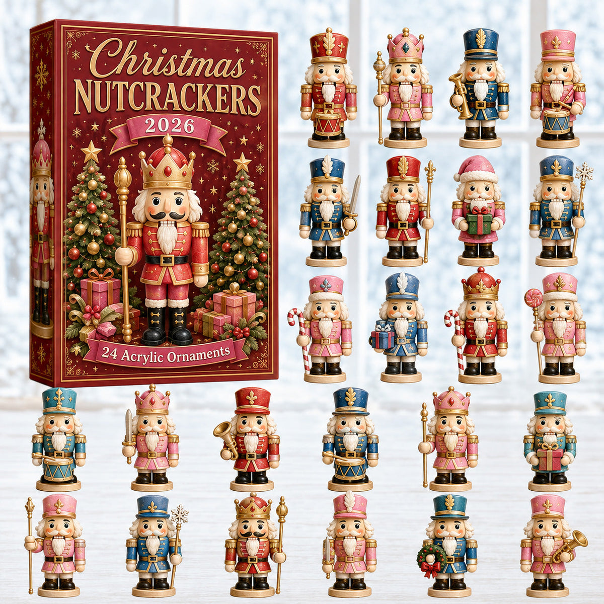 Christmas Nutcrackers Red Advent Calendar 2026 - 24-Day Festive Countdown