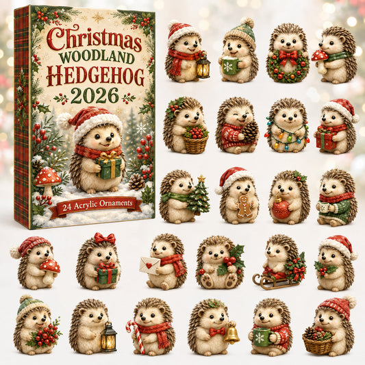 Christmas Woodland Hedgehog Advent Calendar 2026 - 24-Day Festive Countdown