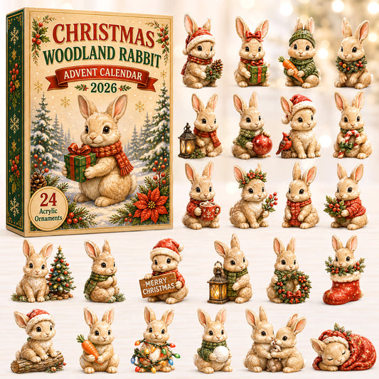 Christmas Woodland Rabbit Advent Calendar 2026 - 24-Day Festive Countdown