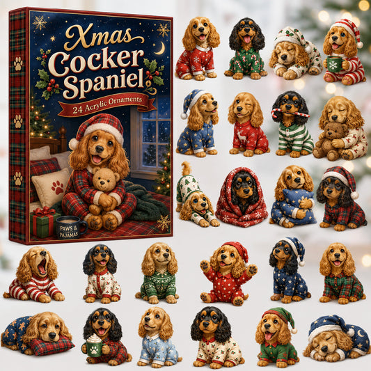 Cocker Spaniel Pajama Advent Calendar 2026 - 24-Day Festive Countdown