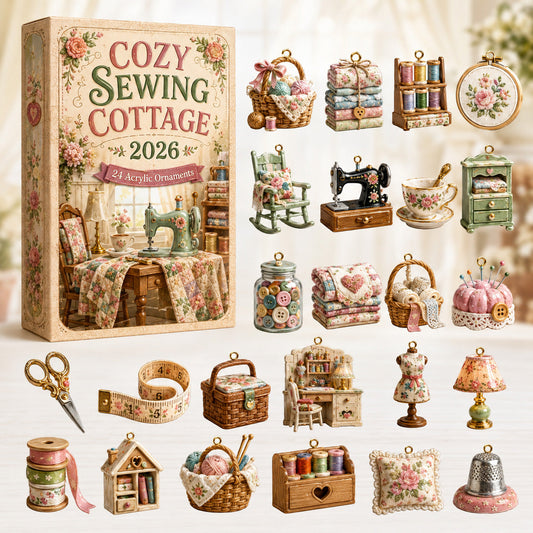 Cozy Sewing Cottage Advent Calendar 2026 - 24-Day Festive Countdown