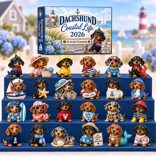 Dachshund Coastal Life Advent Calendar 2026 - 24-Day Festive Countdown