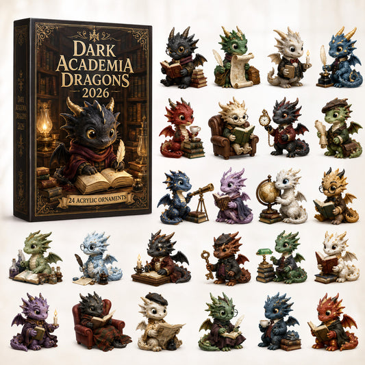 Dark Academia Dragons Advent Calendar 2026 - 24-Day Festive Countdown