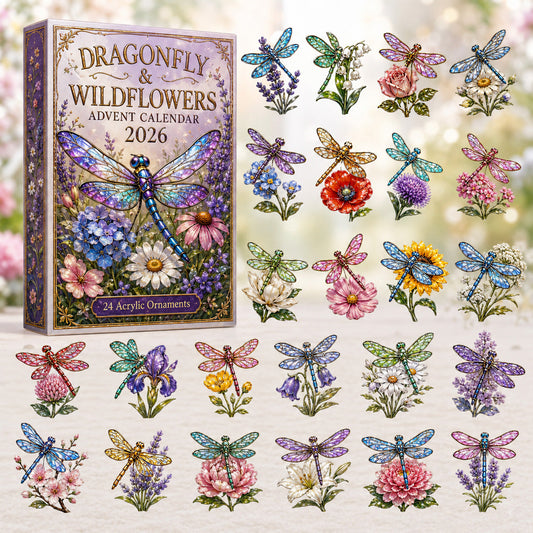 Dragonfly & Wildflowers Advent Calendar 2026 - 24-Day Festive Countdown