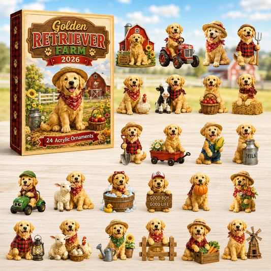 Golden Retriever Farm Advent Calendar 2026 - 24-Day Festive Countdown