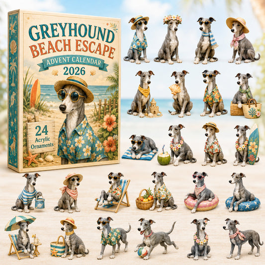 Greyhound Beach Escape Advent Calendar 2026 - 24-Day Festive Countdown