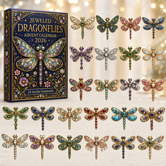 Jeweled Dragonflies Advent Calendar 2026 - 24-Day Festive Countdown