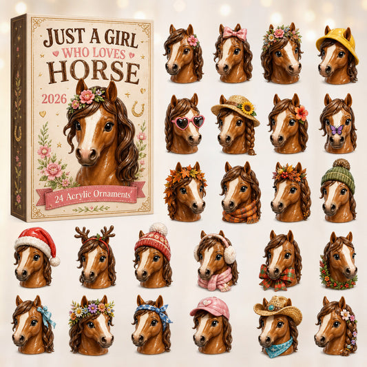 Just A Girl Who Loves Horse Advent Calendar 2026 - 24-Day Festive Countdown