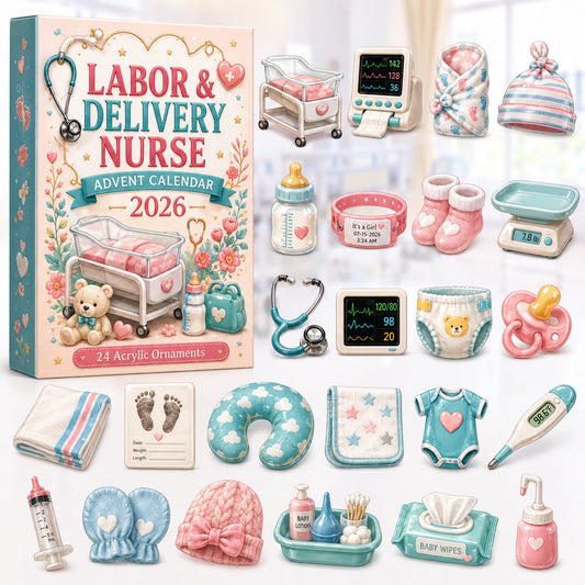 Labor & Delivery Nurse Advent Calendar 2026 - 24-Day Festive Countdown