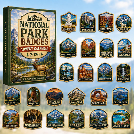 National Park Badges Advent Calendar 2026 - 24-Day Festive Countdown