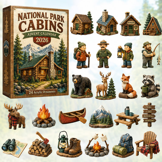 National Park Cabins Advent Calendar 2026 - 24-Day Festive Countdown