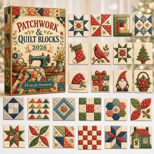 Patchwork & Quilt Blocks Advent Calendar 2026 - 24-Day Festive Countdown