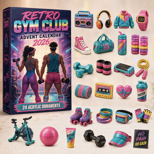 Retro Gym Club Advent Calendar 2026 - 24-Day Festive Countdown