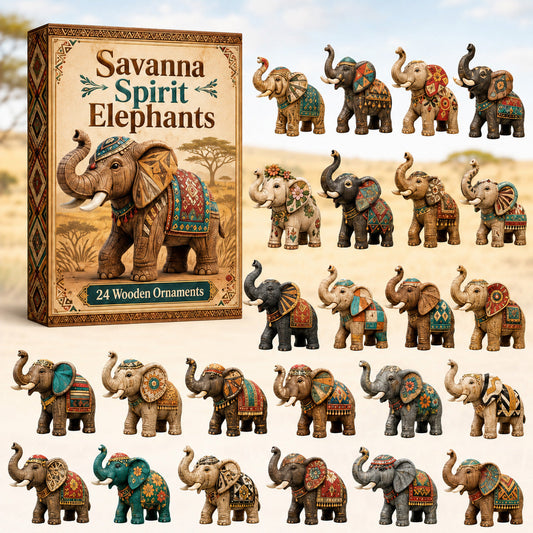 Savanna Spirit Elephants Advent Calendar 2026 - 24-Day Festive Countdown