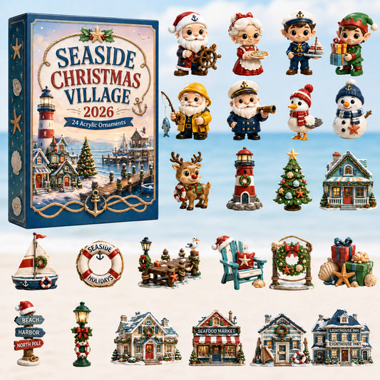 Seaside Christmas Village Advent Calendar 2026 - 24-Day Festive Countdown