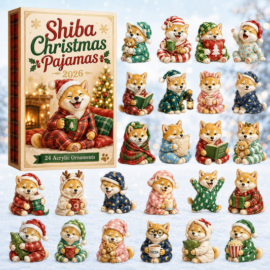 Shiba Christmas Pajamas Advent Calendar 2026 - 24-Day Festive Countdown