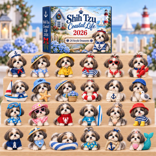 Shih Tzu Coastal Life Advent Calendar 2026 - 24-Day Festive Countdown