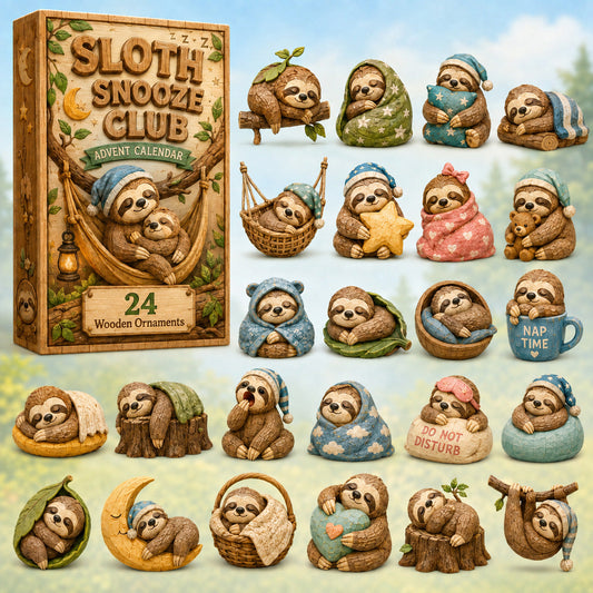 Sloth Snooze Club Advent Calendar 2026 - 24-Day Festive Countdown