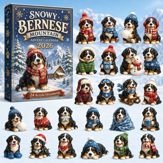 Snowy Bernese Mountain Advent Calendar 2026 - 24-Day Festive Countdown