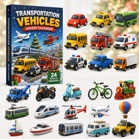 Transportation Vehicles Advent Calendar 2026 - 24-Day Festive Countdown