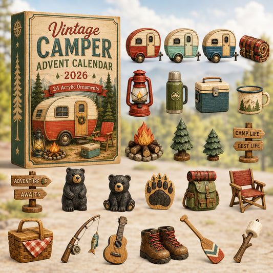 Vintage Camper Advent Calendar 2026 - 24-Day Festive Countdown