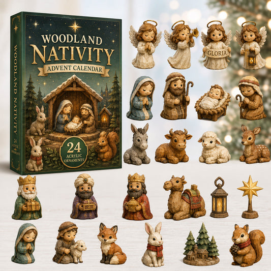 Woodland Nativity Advent Calendar 2026 - 24-Day Festive Countdown