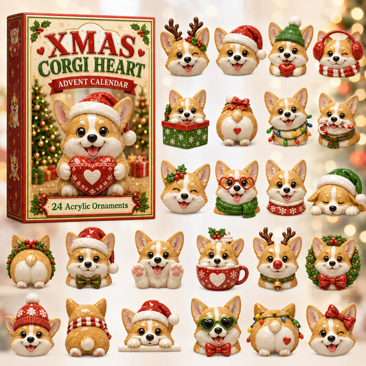 Xmas Corgi Heart Advent Calendar 2026 - 24-Day Festive Countdown